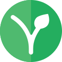 Icon vert avec une plante pour symboliser vegan